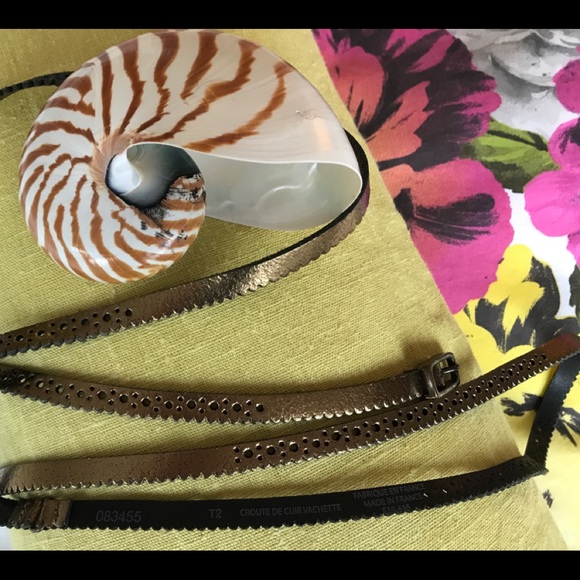 Cotelac gold leather wrap-around belt from Paris - Picture 2 of 4